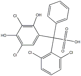 (2,6-Dichlorophenyl)(3,5-dichloro-2,4-dihydroxyphenyl)phenylmethanesulfonic acid Structure