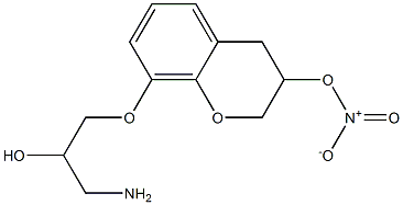 3,4-Dihydro-8-[2-hydroxy-3-[amino]propoxy]-2H-1-benzopyran-3-ol 3-nitrate 구조식 이미지