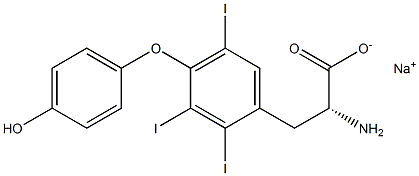 (R)-2-Amino-3-[4-(4-hydroxyphenoxy)-2,3,5-triiodophenyl]propanoic acid sodium salt Structure