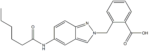2-(5-Hexanoylamino-2H-indazol-2-ylmethyl)benzoic acid 구조식 이미지