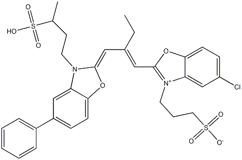 3-[[5-Chloro-2-[2-[[5-phenyl-3-(3-sulfobutyl)benzoxazol-2(3H)-ylidene]methyl]-1-butenyl]benzoxazol-3-ium]-3-yl]propane-1-sulfonate Structure