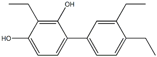 2-Ethyl-4-(3,4-diethylphenyl)benzene-1,3-diol 구조식 이미지