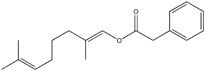 Phenylacetic acid 2,7-dimethyl-1,6-octadienyl ester Structure