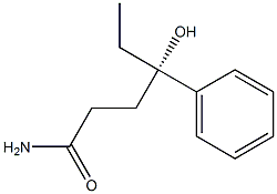 (S)-4-Hydroxy-4-phenylhexanamide 구조식 이미지