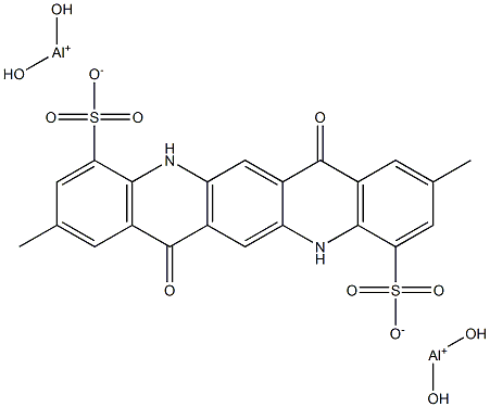 5,7,12,14-Tetrahydro-2,9-dimethyl-7,14-dioxoquino[2,3-b]acridine-4,11-disulfonic acid bis(dihydroxyaluminum) salt 구조식 이미지