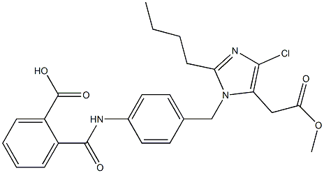 2-Butyl-4-chloro-1-[4-(2-hydroxycarbonylbenzoylamino)benzyl]-1H-imidazole-5-acetic acid methyl ester 구조식 이미지