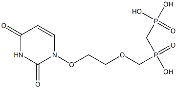 1-[2-[[Hydroxy(phosphonomethyl)phosphinyl]methoxy]ethoxy]uracil 구조식 이미지