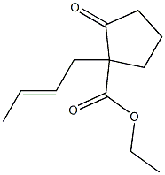 1-[(E)-2-Butenyl]-2-oxocyclopentanecarboxylic acid ethyl ester Structure