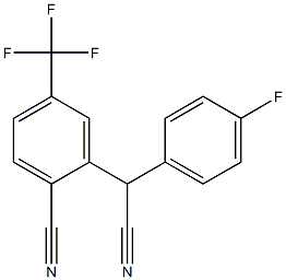 (2-Cyano-5-trifluoromethylphenyl)(4-fluorophenyl)acetonitrile 구조식 이미지