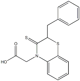 2-Benzyl-2,3-dihydro-3-thioxo-4H-1,4-benzothiazine-4-acetic acid Structure