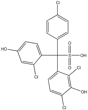 (4-Chlorophenyl)(2-chloro-4-hydroxyphenyl)(2,4-dichloro-3-hydroxyphenyl)methanesulfonic acid 구조식 이미지