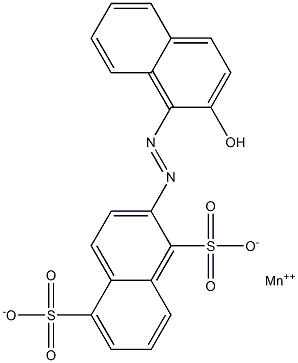 2-[(2-Hydroxy-1-naphtyl)azo]-1,5-naphthalenedisulfonic acid manganese(II) salt 구조식 이미지