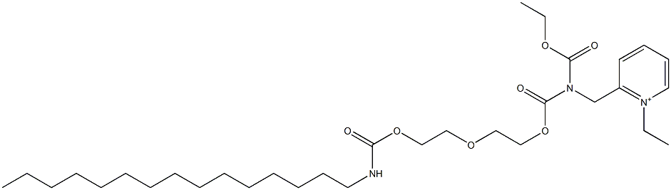 2-[N-Ethoxycarbonyl-N-[2-[2-(pentadecylcarbamoyloxy)ethoxy]ethoxycarbonyl]aminomethyl]-1-ethylpyridinium 구조식 이미지