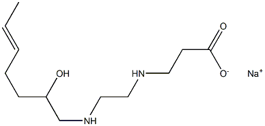 3-[N-[2-[N-(2-Hydroxy-5-heptenyl)amino]ethyl]amino]propionic acid sodium salt Structure