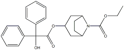 8-Ethoxycarbonyl-8-azabicyclo[3.2.1]octan-3-ol hydroxydiphenylacetate 구조식 이미지