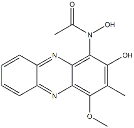 1-(Acetylhydroxyamino)-3-methyl-4-methoxyphenazin-2-ol 구조식 이미지