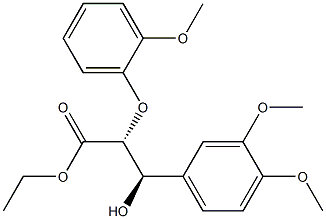 (2R,3R)-2-(2-Methoxyphenoxy)-3-hydroxy-3-(3,4-dimethoxyphenyl)propanoic acid ethyl ester 구조식 이미지