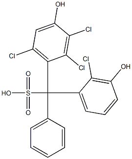 (2-Chloro-3-hydroxyphenyl)(2,3,6-trichloro-4-hydroxyphenyl)phenylmethanesulfonic acid 구조식 이미지