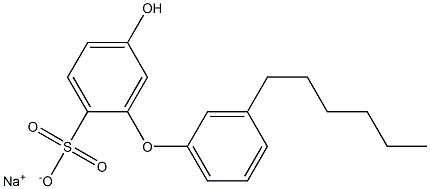 5-Hydroxy-3'-hexyl[oxybisbenzene]-2-sulfonic acid sodium salt 구조식 이미지