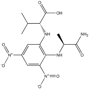 (S)-2-[[6-[[(R)-1-Carboxy-2-methylpropyl]amino]-2,4-dinitrophenyl]amino]propanamide 구조식 이미지