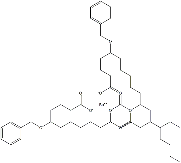 Bis(5-benzyloxy-11-acetyloxystearic acid)barium salt 구조식 이미지