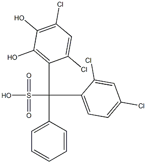(2,4-Dichlorophenyl)(2,4-dichloro-5,6-dihydroxyphenyl)phenylmethanesulfonic acid 구조식 이미지