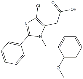 4-Chloro-1-(2-methoxybenzyl)-2-(phenyl)-1H-imidazole-5-acetic acid 구조식 이미지