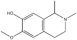 1,2,3,4-Tetrahydro-7-hydroxy-6-methoxy-1,2-dimethylisoquinoline Structure