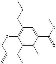 3-Ethyl-2-methyl-4-(2-propenyloxy)-5-propylbenzoic acid methyl ester Structure