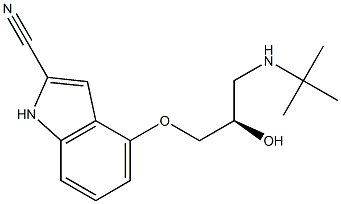 4-[(R)-3-(tert-Butylamino)-2-hydroxypropoxy]-1H-indole-2-carbonitrile 구조식 이미지