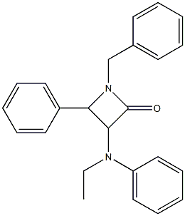 1-Benzyl-3-(ethylphenylamino)-4-phenylazetidin-2-one Structure