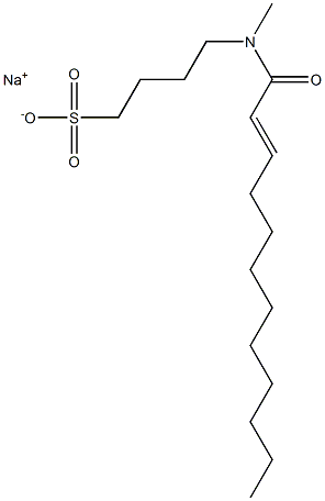 4-[N-(2-Dodecenoyl)-N-methylamino]-1-butanesulfonic acid sodium salt 구조식 이미지