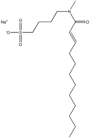 4-[N-(2-Dodecenoyl)-N-methylamino]-1-butanesulfonic acid sodium salt Structure