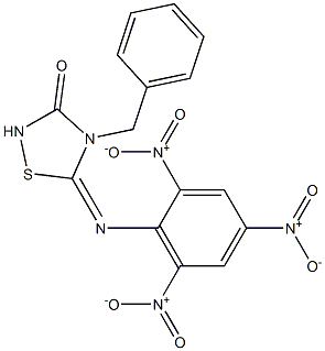 4-Benzyl-5-(2,4,6-trinitrophenylimino)-4,5-dihydro-1,2,4-thiadiazol-3(2H)-one 구조식 이미지