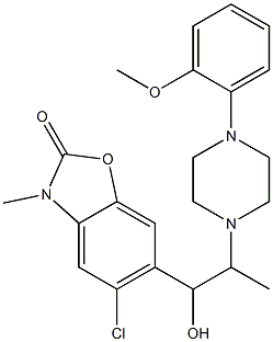 5-Chloro-3-methyl-6-[2-[4-[2-methoxyphenyl]piperazin-1-yl]-1-hydroxypropyl]benzoxazol-2(3H)-one 구조식 이미지