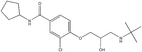 1-[4-[Cyclopentylcarbamoyl]-2-chlorophenoxy]-3-[tert-butylamino]-2-propanol Structure