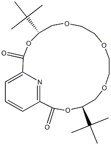 [4R,14R,(-)]-4,14-Di-tert-butyl-3,6,9,12,15-pentaoxa-21-azabicyclo[15.3.1]henicosa-1(21),17,19-triene-2,16-dione 구조식 이미지