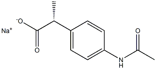 [R,(+)]-2-[p-(Acetylamino)phenyl]propionic acid sodium salt Structure