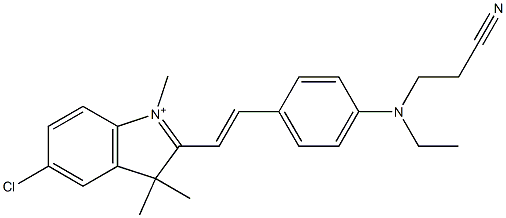 5-Chloro-2-[2-[4-[(2-cyanoethyl)ethylamino]phenyl]ethenyl]-1,3,3-trimethyl-3H-indol-1-ium 구조식 이미지