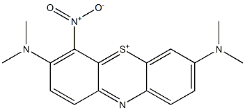 3,7-Bis(dimethylamino)-4-nitrophenothiazin-5-ium 구조식 이미지