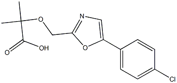 2-[[5-(4-Chlorophenyl)-2-oxazolyl]methoxy]-2-methylpropionic acid Structure
