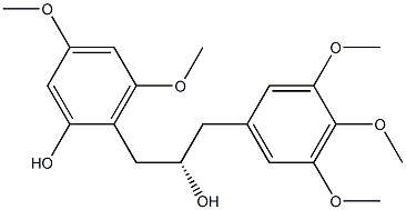 [S,(-)]-1-(2-Hydroxy-4,6-dimethoxyphenyl)-3-(3,4,5-trimethoxyphenyl)-2-propanol 구조식 이미지