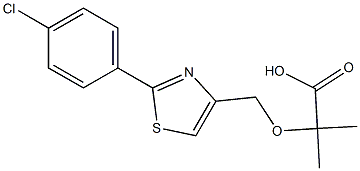 2-[[2-(4-Chlorophenyl)-4-thiazolyl]methoxy]-2-methylpropionic acid 구조식 이미지