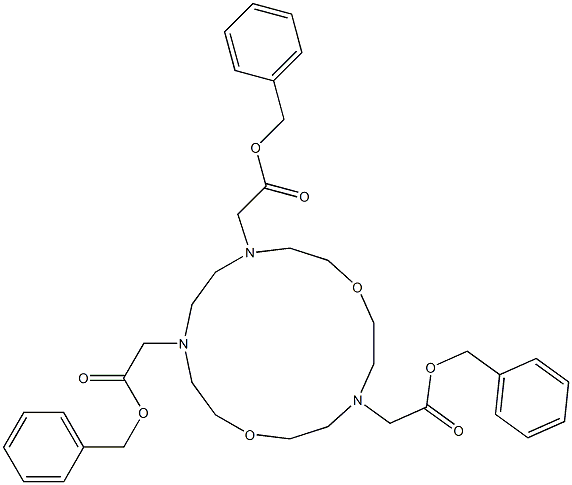 1,7-Dioxa-4,10,13-triazacyclopentadecane-4,10,13-triacetic acid tribenzyl ester Structure