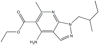 1-(2-Methylbutyl)-4-amino-6-methyl-1H-pyrazolo[3,4-b]pyridine-5-carboxylic acid ethyl ester Structure