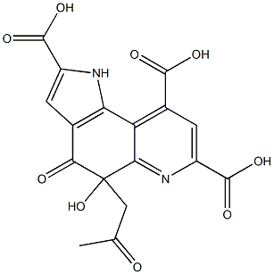 5-Acetonyl-4,5-dihydro-5-hydroxy-4-oxo-1H-pyrrolo[2,3-f]quinoline-2,7,9-tricarboxylic acid 구조식 이미지