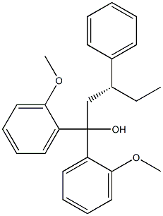 [R,(-)]-1,1-Bis(o-methoxyphenyl)-3-phenyl-1-pentanol 구조식 이미지