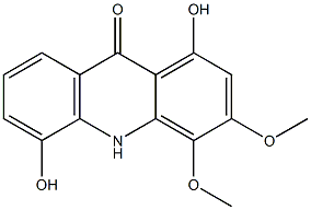 1,5-Dihydroxy-3,4-dimethoxyacridin-9(10H)-one Structure