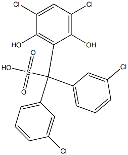 (3,5-Dichloro-2,6-dihydroxyphenyl)bis(3-chlorophenyl)methanesulfonic acid 구조식 이미지