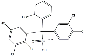 (3,4-Dichlorophenyl)(2,3-dichloro-5-hydroxyphenyl)(2-hydroxyphenyl)methanesulfonic acid Structure